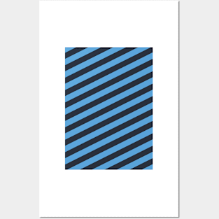 Manchester City Sky Blue and Navy Angled Stripes Posters and Art